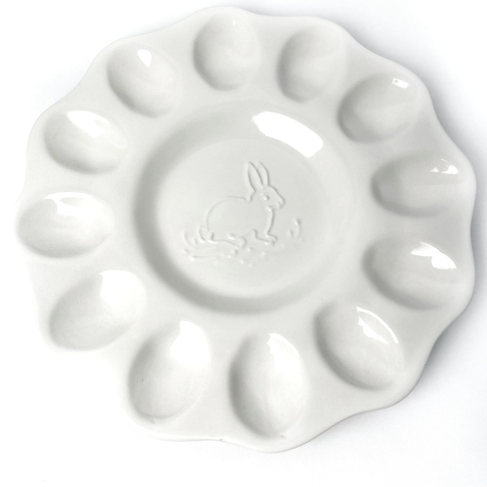 Maioliche Jessica Ceramic Rabbit Egg Plate